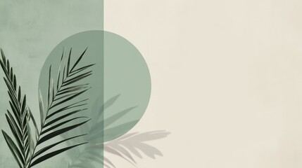 Aufkleber - Minimalist monochrome design featuring muted mint elements with botanical accents for modern decor inspiration