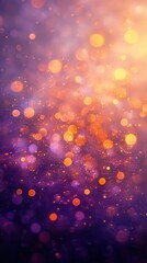 Poster - Dreamy cityscape bokeh with warm orange hues at dusk creating a magical atmosphere