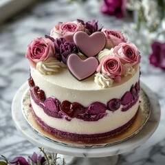 Wall Mural - Close-up of a cake on a plate