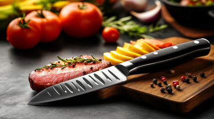 Kitchen knives set, meat chef cutting hatchet cooking cutlery types, realistic kitchenware. Cleaver, french, boning and filleting, carving isolated vector knife of stainless steel with black handle