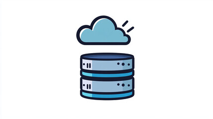 Poster - database. cms. content management system icon. web database service, online storage or cms server th