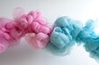 © Kan - Soft and Ethereal Swirls of Pink and Blue Fabric Flowing Together in a Harmonious Blend on a Light Background for Artistic Inspiration