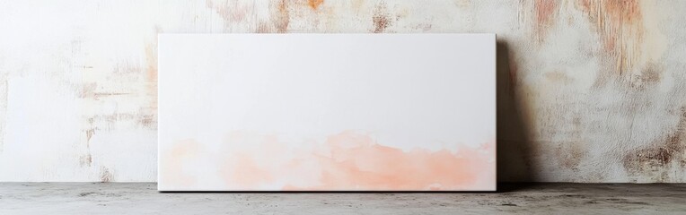 Poster - Minimalist white canvas with subtle pencil markings on an artist's studio wall