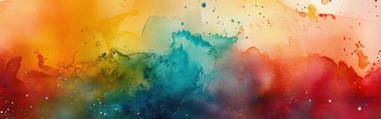 Aufkleber - Vibrant watercolor background featuring vivid hues and abstract patterns evoking a sense of tranquility and creativity