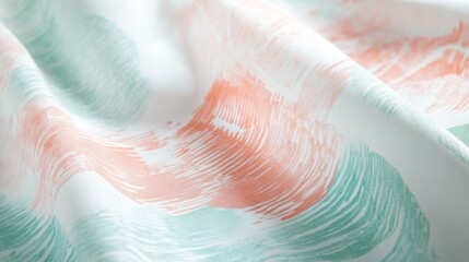 Fototapete - Soft pencil strokes create an overlapping pattern in pastel colors on fabric