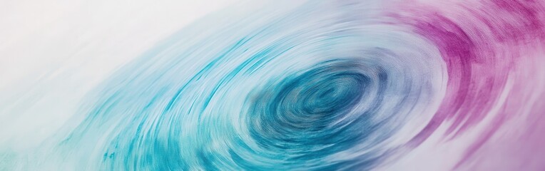 Poster - Swirling colors create a mesmerizing circular pattern in a negative space focused composition
