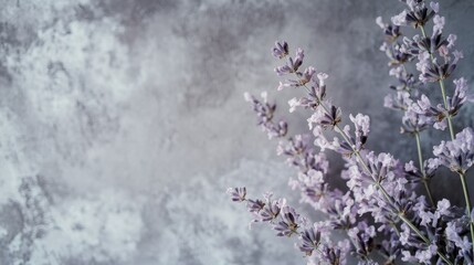Poster - Elegant lavender blooms transition beautifully to gray hues, creating a serene and calming atmosphere