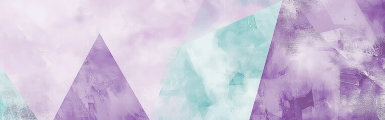 Fototapete - Elegant lavender and mint geometric shapes create a calming and stylish background for various creative uses