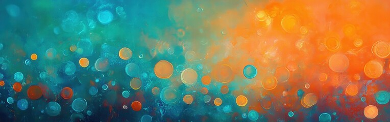 Poster - Vibrant abstract composition featuring a gradient with colorful circular shapes and dynamic texture