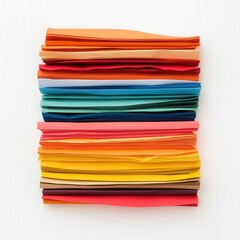 Aufkleber - Colorful origami paper stack displayed in neat arrangement showcasing vibrant shades for creative projects