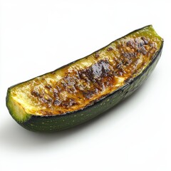 Poster - Roasted zucchini wedge with charred texture showcasing a appetizing culinary preparation