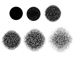 Poster - Series of black circles with varying degrees of blurriness. The circles are arranged in a row, with the first one being the most clear and the last one being the most blurry