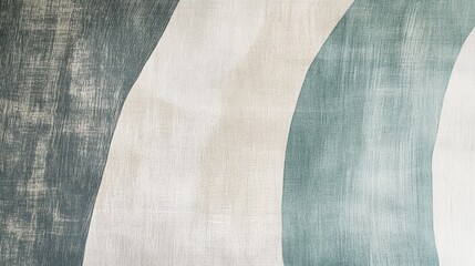 Poster - Waves of muted mint and cream fluidly blend together to create a subtle textured design on fabric