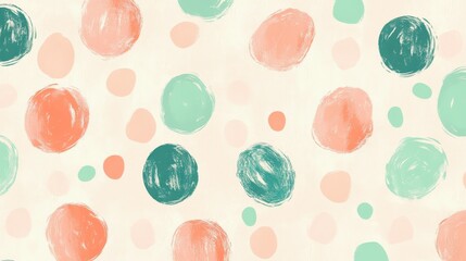Aufkleber - Minimalist pastel pencil strokes create a vibrant pattern of circles on a soft background