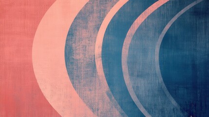 Aufkleber - Striking minimalist pencil strokes background showcasing vibrant curves in soft hues of pink and blue