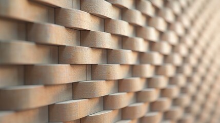 Poster - Detailed Intricate Brick Wall with Rich Textures Highlighting Each Brick in Unique Patterns and Warm Tones