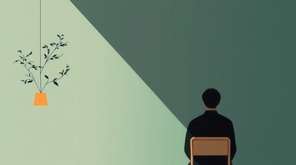 Poster - A Poignant Vignette Capturing a Moment of Reflection in a Minimalist Setting