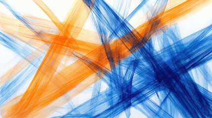 Aufkleber - Abstract composition of dynamic blue and orange pencil strokes creates a captivating visual experience with vibrant energy