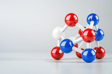 Poster - Colorful Molecular Structure Model with Red, Blue, and White Spheres Representing Atoms