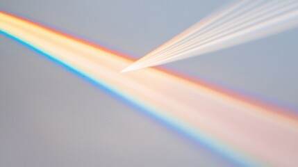 Poster - Brilliant Spectrum of Light Refracted Through a Prism Creating Colorful Bands on a Smooth Surface