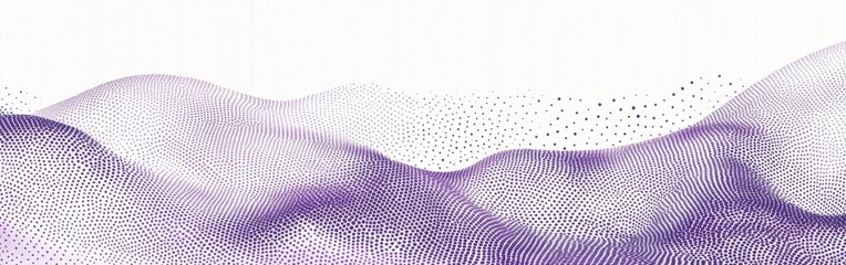 Poster - Halftone pattern creating a soothing lavender wave effect in a minimalist design