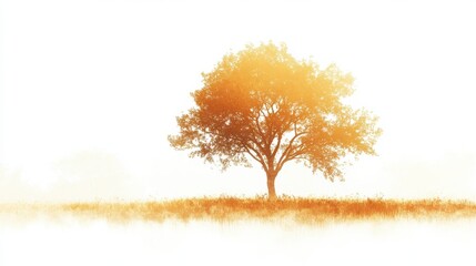 Aufkleber - Gradient silhouette of a tree against a soft background evoking tranquility and nature's beauty