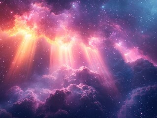 Fototapete - Sparkling Radiant Light Background