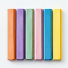 Aufkleber - Colorful chalk sticks perfectly arranged for artistic creativity in a bright setting