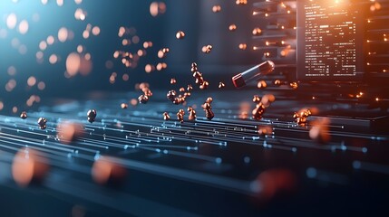 Poster - quantum computing applied to newtonian physics simulating holographic trajectories and equations for