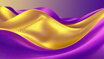 Poster - Abstract Background Featuring D Wave Design with Bright Gold and Purple Gradient Silk Fabric, Perfect for Elegant Designs and Creative Projects Image