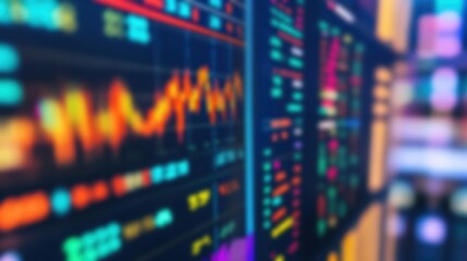 Poster - Abstract representation of digital financial data with charts and graphs on a bright background.