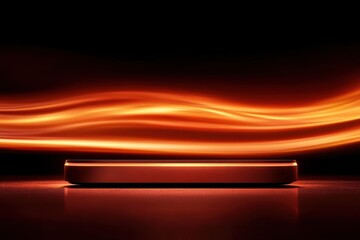 Poster - modern smartphone with vibrant glowing lines, showcasing technology and innovation in a sleek design