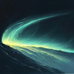 Poster - Glowing aurora painted from space capturing the beauty of the Earth's atmosphere in vibrant hues