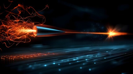Poster - Precise Virtual Simulation of Projectile Motion Created by Quantum Computing Showcasing Parabolic Arcs and Impact Points with Clean Copy Space
