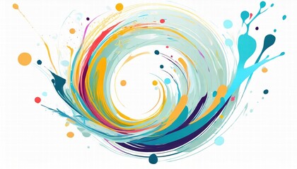 Poster - abstract circle liquid motion flow explosion a stunning curved wave colorful pattern with paint drop