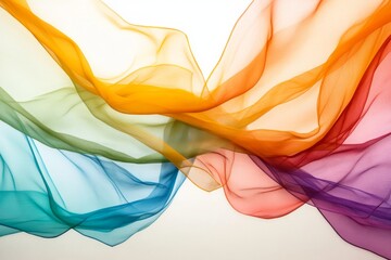 Poster - Bright and colorful layers of soft brushstrokes swirl together, forming a vibrant gradient with flowing textures, while leaving space for text on the left