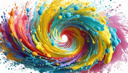 Poster - abstract circle liquid motion flow explosion a colorful curved wave pattern with paint drops, captur