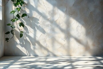 Wall Mural - Textured White Canvas Background with Natural Light and Subtle Shadows