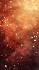 Poster - Warm bronze and deep red sparkles illuminate a captivating night sky with radiant celestial hues