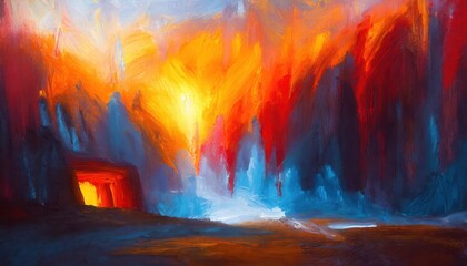 Poster - Vibrant Dreams An Abstract Journey Through a Fantasy Realm of Colorful Whirlwinds and Ethereal Forms, Capturing the Essence of Imagination in a Dazzling Visual Symphony