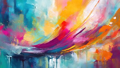 Poster - Vibrant Fantasy A Dreamlike Journey Through Abstract Colors and Imagination