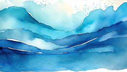 Poster - abstract wave watercolor background in blue colors a stunning artistic design for creative projects,