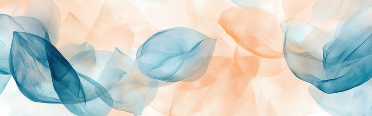 Poster - Elegant pencil strokes create a soothing wash of muted colors resembling flowing leaves in a serene setting