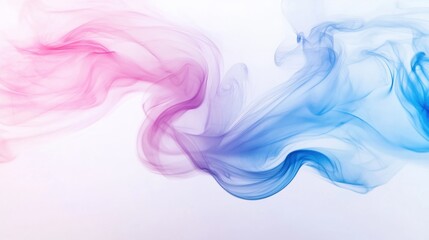 Leinwandbilder - Elegant pastel pink and blue mist swirls softly across a calm background, creating a soothing atmosphere and delicate contrast