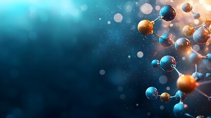 Poster - vibrant quantum model showcasing molecular bond strength analysis with rotating molecules and energy