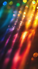 Poster - Colorful dynamic bokeh effect showcasing a vibrant spectrum of light and reflection