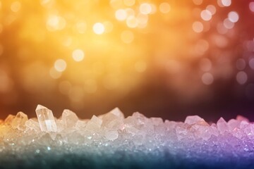 Leinwandbilder - Sparkling clear quartz crystals are carefully arranged on plush velvet, refracting rainbow light and inviting a sense of tranquility and spiritual connection