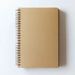 Aufkleber - Spiral notebook with kraft paper cover on a clean surface creating a minimalist aesthetic suitable for various uses