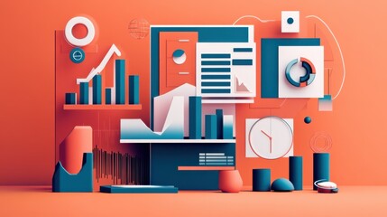 Leinwandbilder - Visual representation of exchange-traded funds showcasing data analysis and financial growth