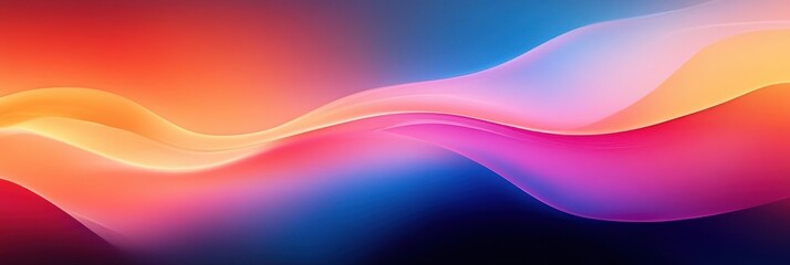 Wall Mural - Abstract Background with Fluid Waves in Pink Blue and Orange Gradient for Modern Design and Creative Projects